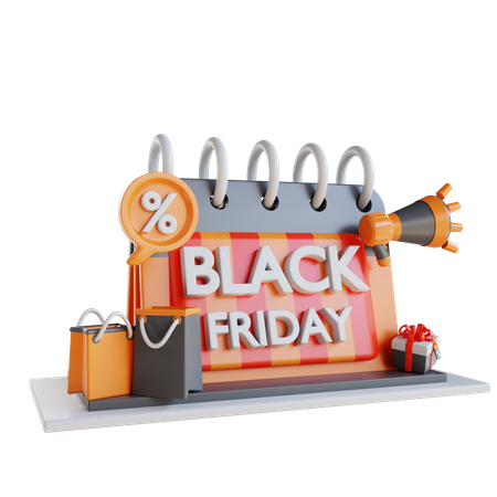 Black Friday Calendar  3D Icon