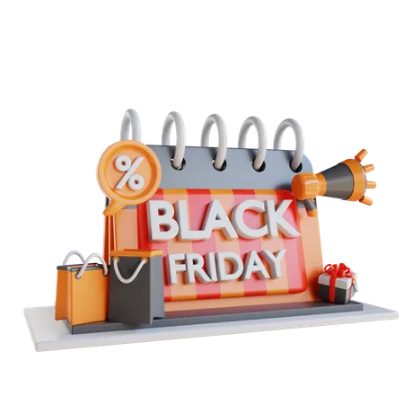 Black Friday Calendar  3D Icon