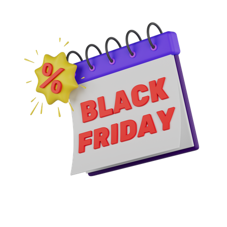 Black Friday Calendar  3D Icon