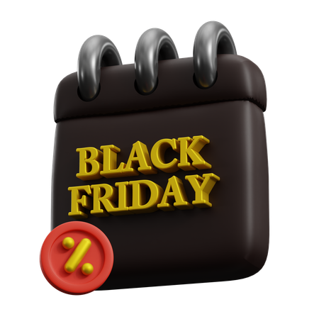 Black Friday Calendar  3D Icon