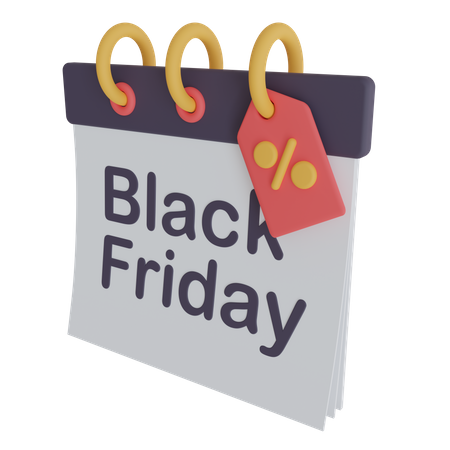 Black Friday Calendar  3D Icon