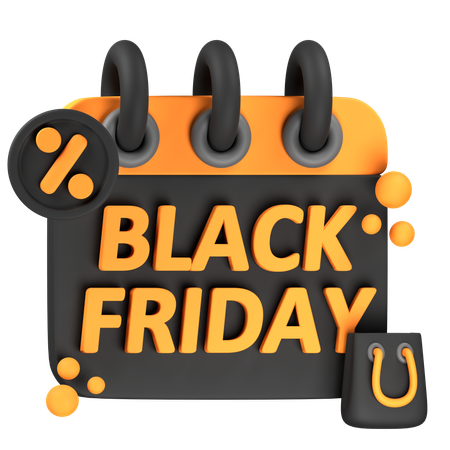 Black Friday Calendar  3D Icon