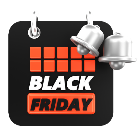 Black Friday Calendar  3D Icon