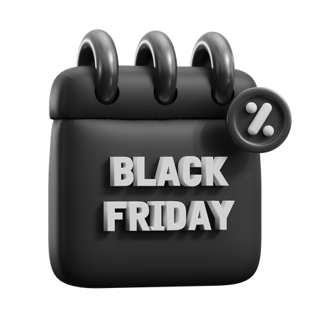 Black Friday Calendar  3D Icon