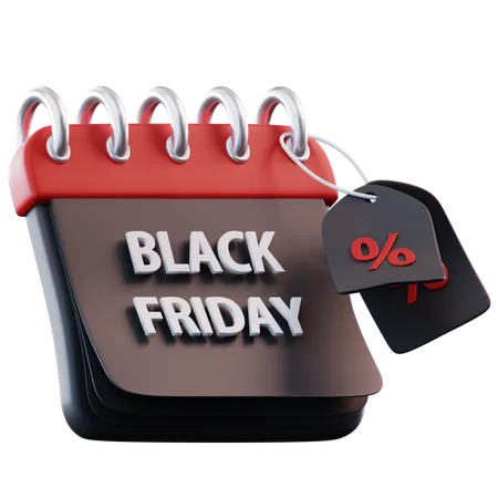 Black Friday Calendar  3D Icon