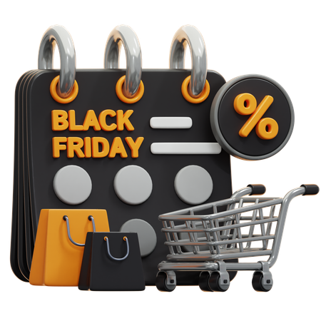 Black Friday Calendar  3D Icon