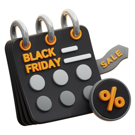 Black Friday Calendar  3D Icon