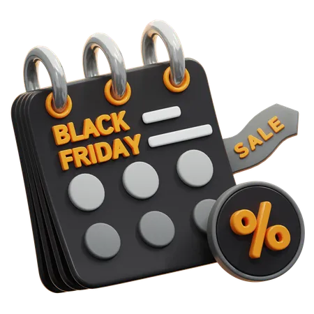 Black Friday Calendar  3D Icon