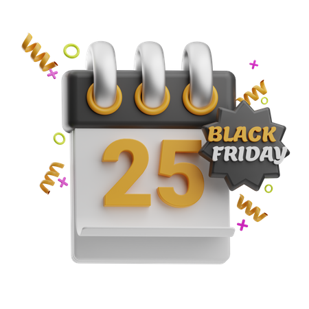 Black Friday Calendar  3D Icon