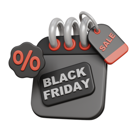 Black Friday Calendar  3D Icon