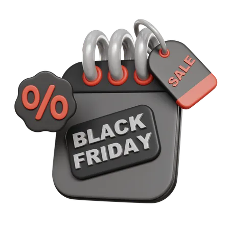 Black Friday Calendar  3D Icon