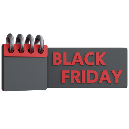 Black Friday Calendar  3D Icon