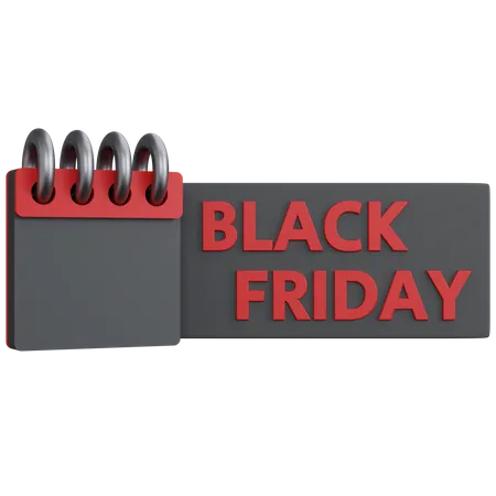 Black Friday Calendar  3D Icon