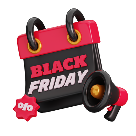 Black Friday Calendar  3D Icon