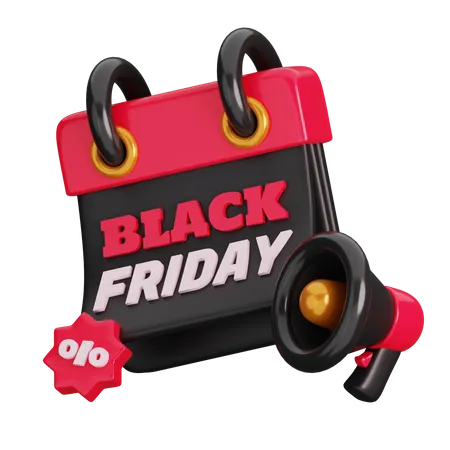 Black Friday Calendar  3D Icon