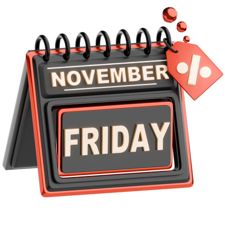 Black Friday Calendar  3D Icon