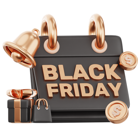 Black Friday Calendar  3D Icon