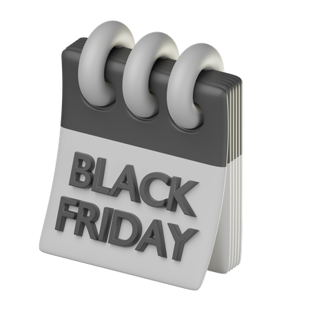 Black Friday Calendar  3D Icon