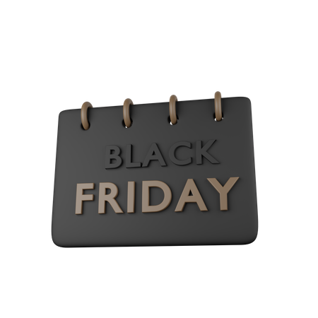 Black Friday Calendar  3D Icon