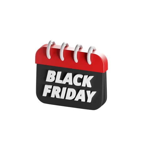 Black Friday Calender 3 D Icon Isolated Images 3D Icon