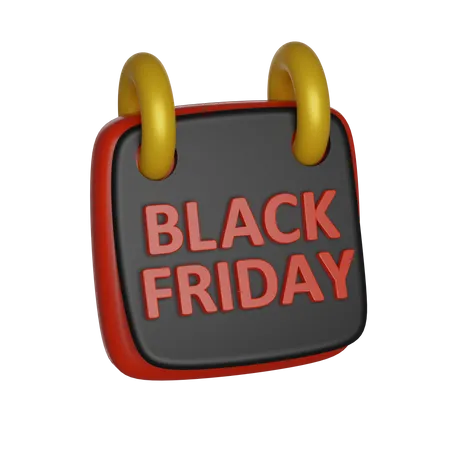 Black Friday Calendar Day Big Sale 3 D Render Icon 3D Icon