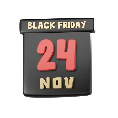 3 D Render Black Friday Calendar 3D Icon