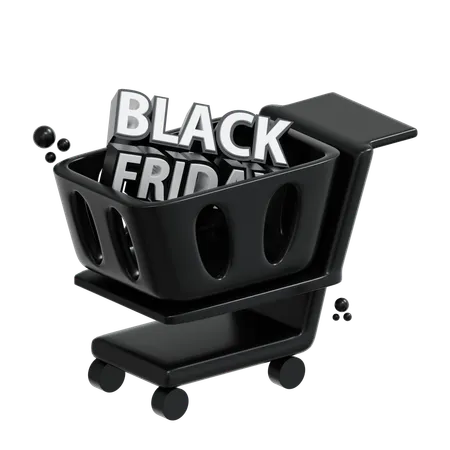 3 D Blackfriday Shopping Cart Icon 3D Icon