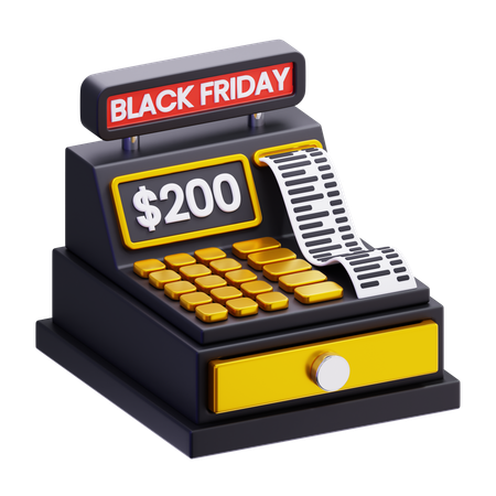 Black Friday Cashier Machine  3D Icon