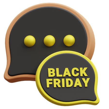 Black Friday Chat  3D Icon