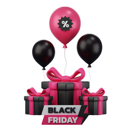 Coffrets cadeaux et ballon du Black Friday  3D Icon
