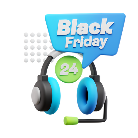 Black Friday Costumer Service  3D Icon