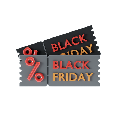 Black friday coupon  3D Illustration