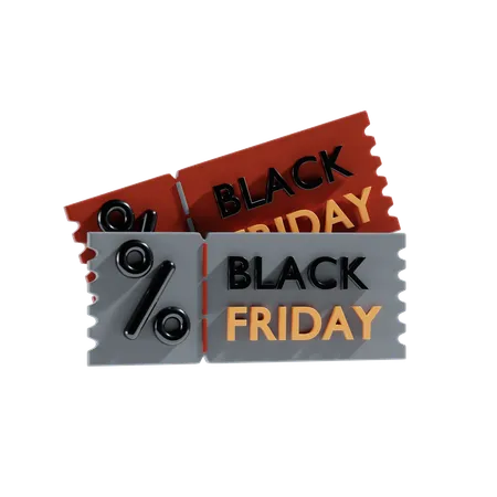 Black friday coupon  3D Illustration