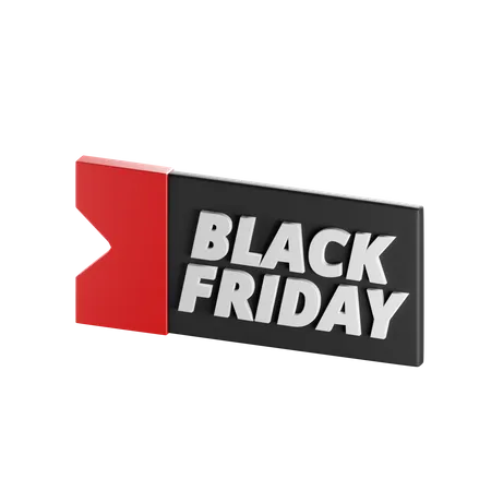 Black Friday Ticket 3 D Icon Isolated Images 3D Icon