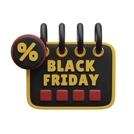 Black Friday Date  3D Icon