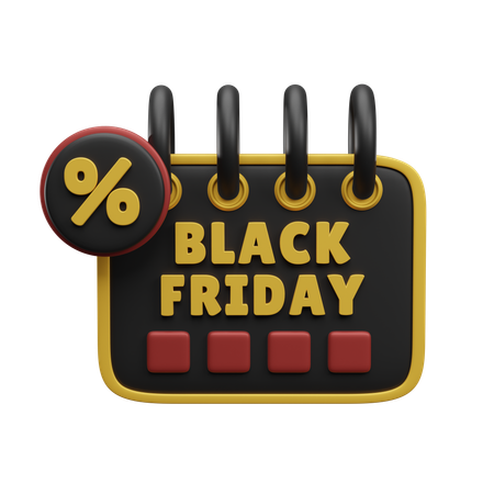 Black Friday Date  3D Icon