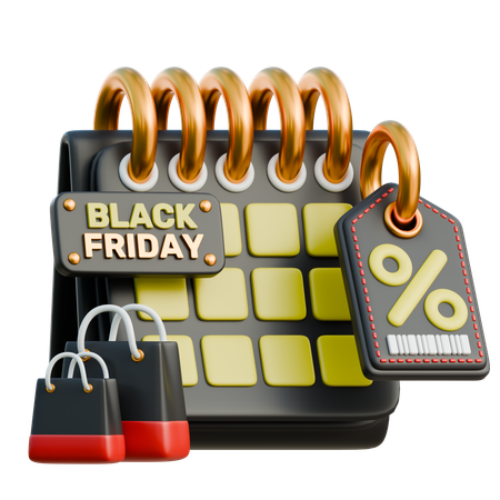 Black Friday date  3D Icon