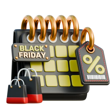 Black Friday date  3D Icon