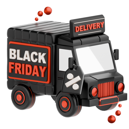 Black Friday Delivery Truck  3D Icon