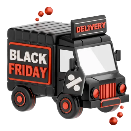 Black Friday Delivery Truck  3D Icon