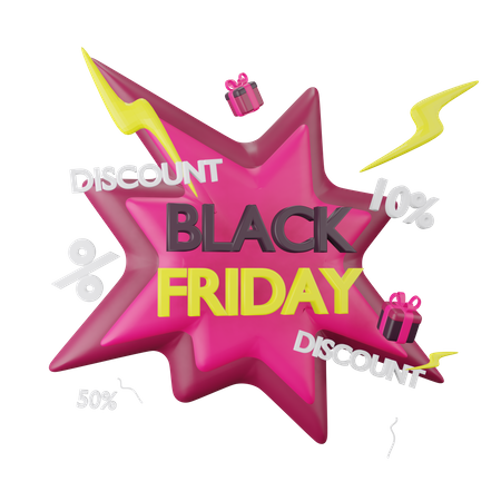 Black Friday Discount 3D Illustration