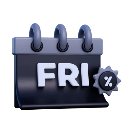 3 D Black Friday Icon 3D Icon