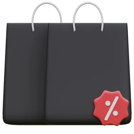Shopping Bag Black Friday 3 D Illustration 3D Icon