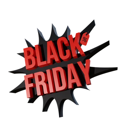 Black Friday Discount Badge  3D Icon