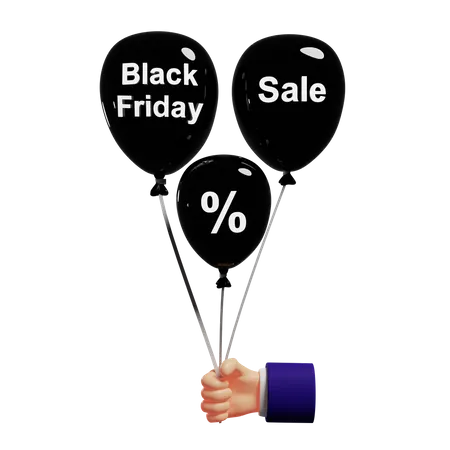 Black friday discount balloon  3D Illustration