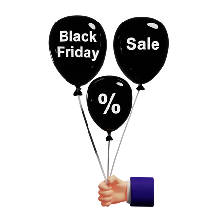 Black friday discount balloon 3D Illustration