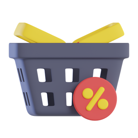 Black Friday Discount Basket  3D Icon