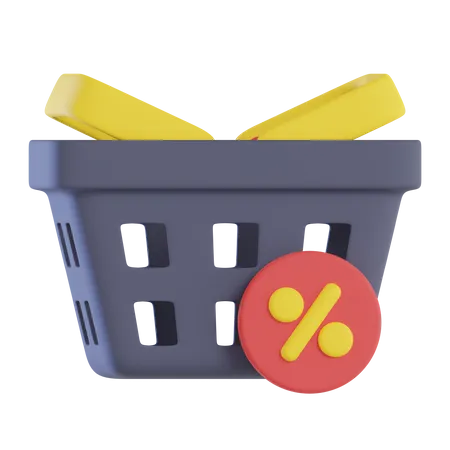 Black Friday Discount Basket  3D Icon