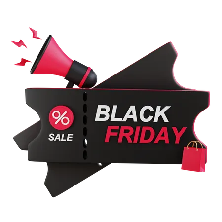 Black friday discount coupon  3D Icon