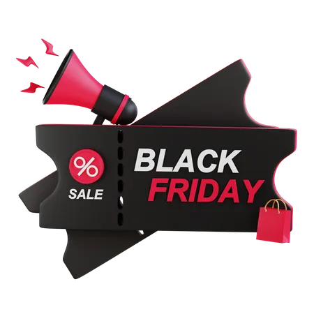Black friday discount coupon 3D Icon